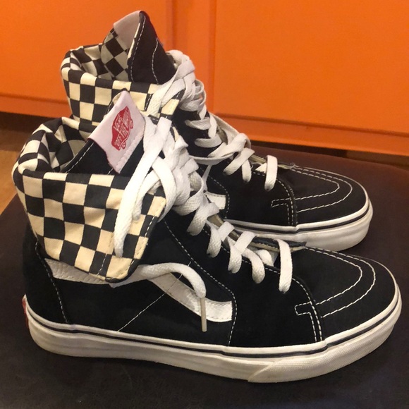 Women’s sk8 high vans black size 7 - Picture 1 of 6